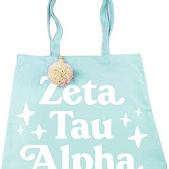 Canvas Tote Bag ZTA Sorority Design Trendy School Beach Gift - Picture 1 of 8